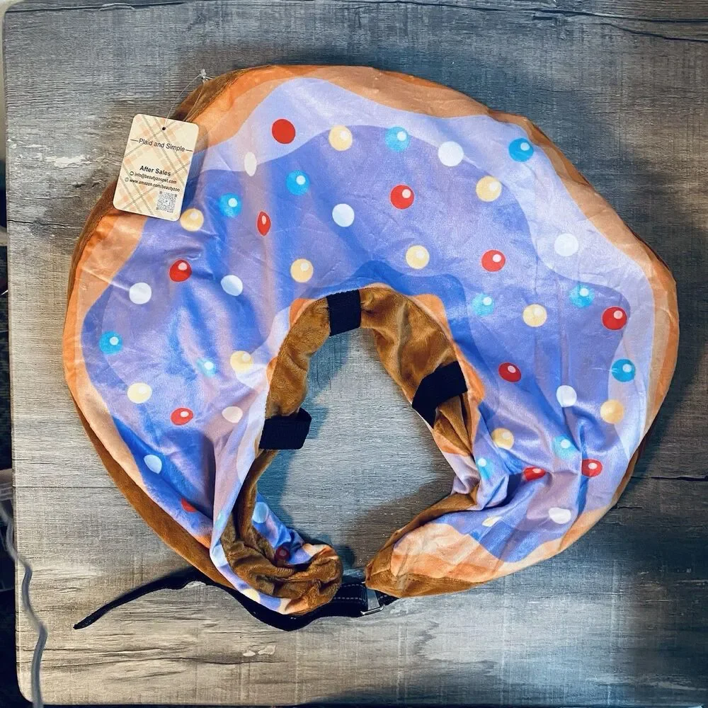 Pet Recovery Collar Soft Plush Donut Size Large Adjustable
